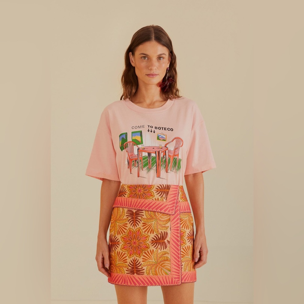 Farm Rio Sand Palm Scarf Skirt